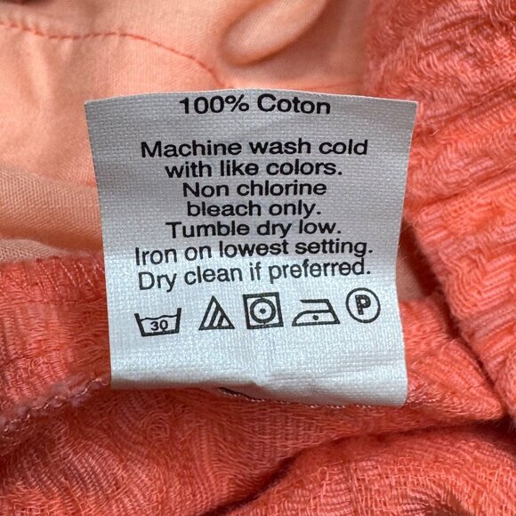 J. Crew Womens Shorts 00 Textured Coral Cotton Elastic Waist Pockets - Picture 4 of 7